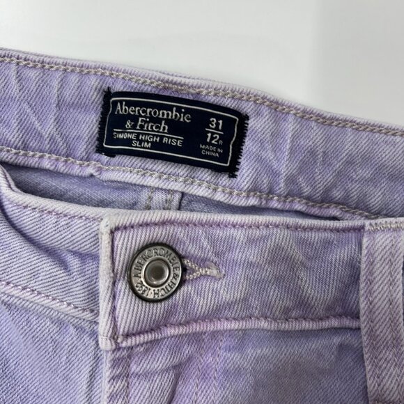 Abercrombie Simone High Rise Slim Ankle Jeans Womens Size 31 Purple - Picture 3 of 9